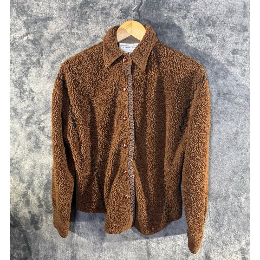 VTG Tasha Polizzi TP Saddleblanket Teddy Sherpa Fleece Jacket Western Brown LRG